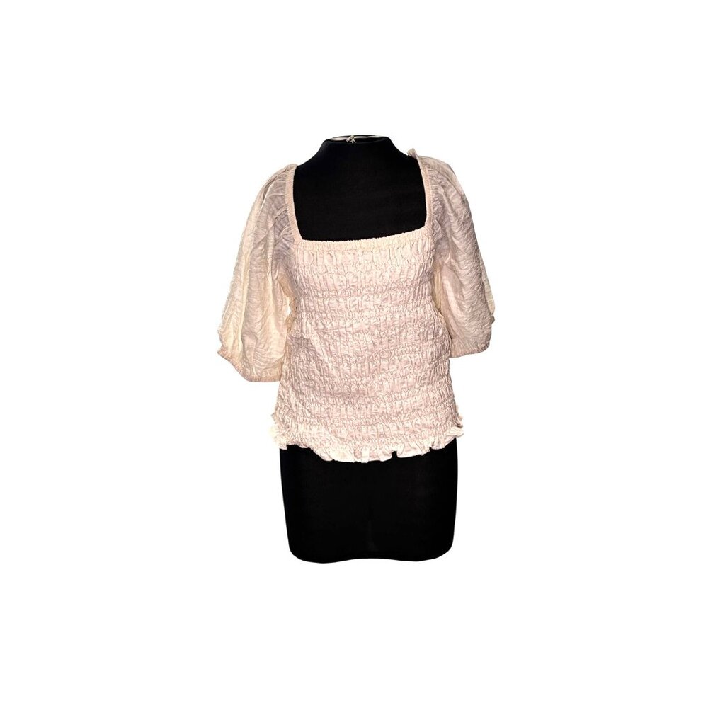 Old Navy Womens Smocked Puff Sleeve Top Size L